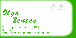 olga mentes business card